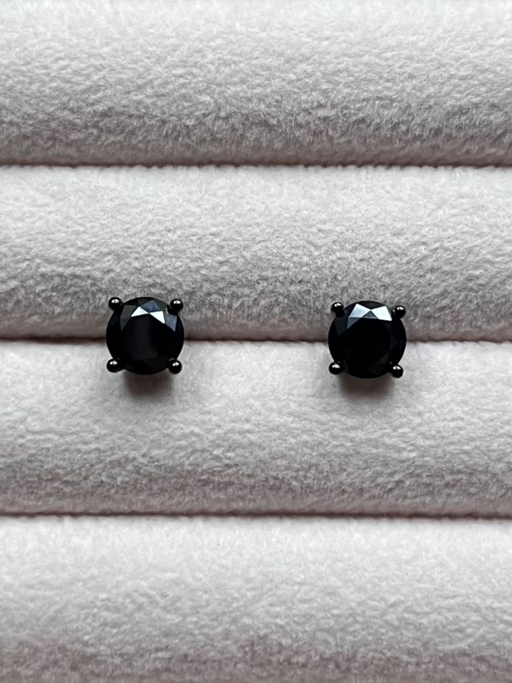 E020 | Large Black Moissanite Basket Stud Earrings